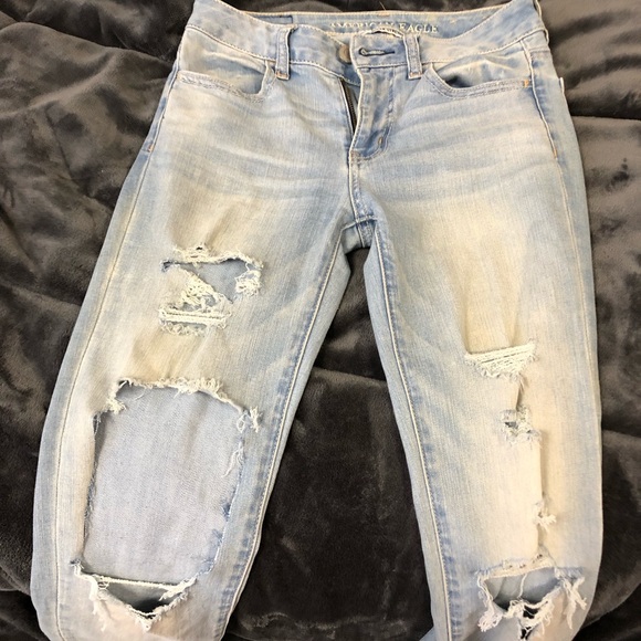 fringe bottom jeans american eagle